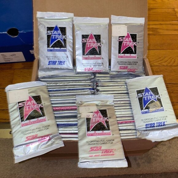 Lot of 80+ 1991 Star Trek 25th Anniversary Trading Cards Sealed Booster Packs - Picture 2 of 4